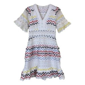 Allison New York Anthropologie Eyelet Ruffled Boho Dress Small